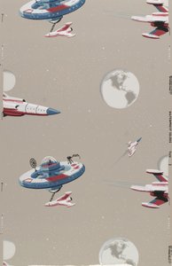 Wallpaper with Space Stations and Rockets by Unbekannt Unbekannt
